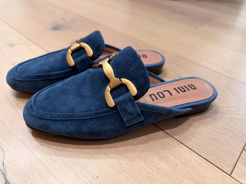 Bibi Lou Vela Mules Size 37 Blue Suede